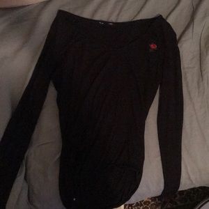 Rose embellished body suit